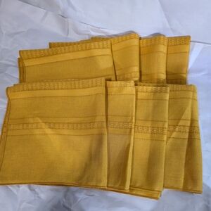 Vintage John C Sleater Co. Mustard Yellow Rayon Napkins Set of 8 NOS USA